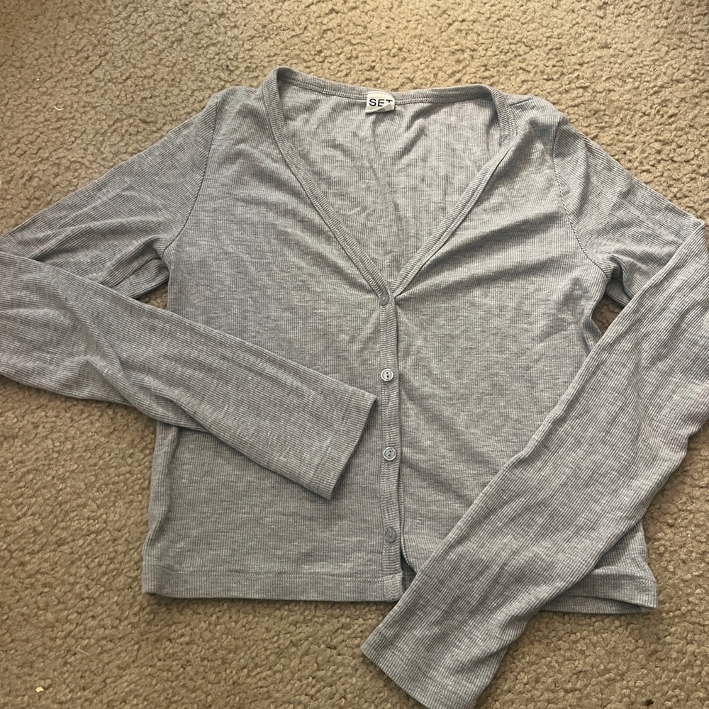 Set Active Ribbed Modal Body Cardigan